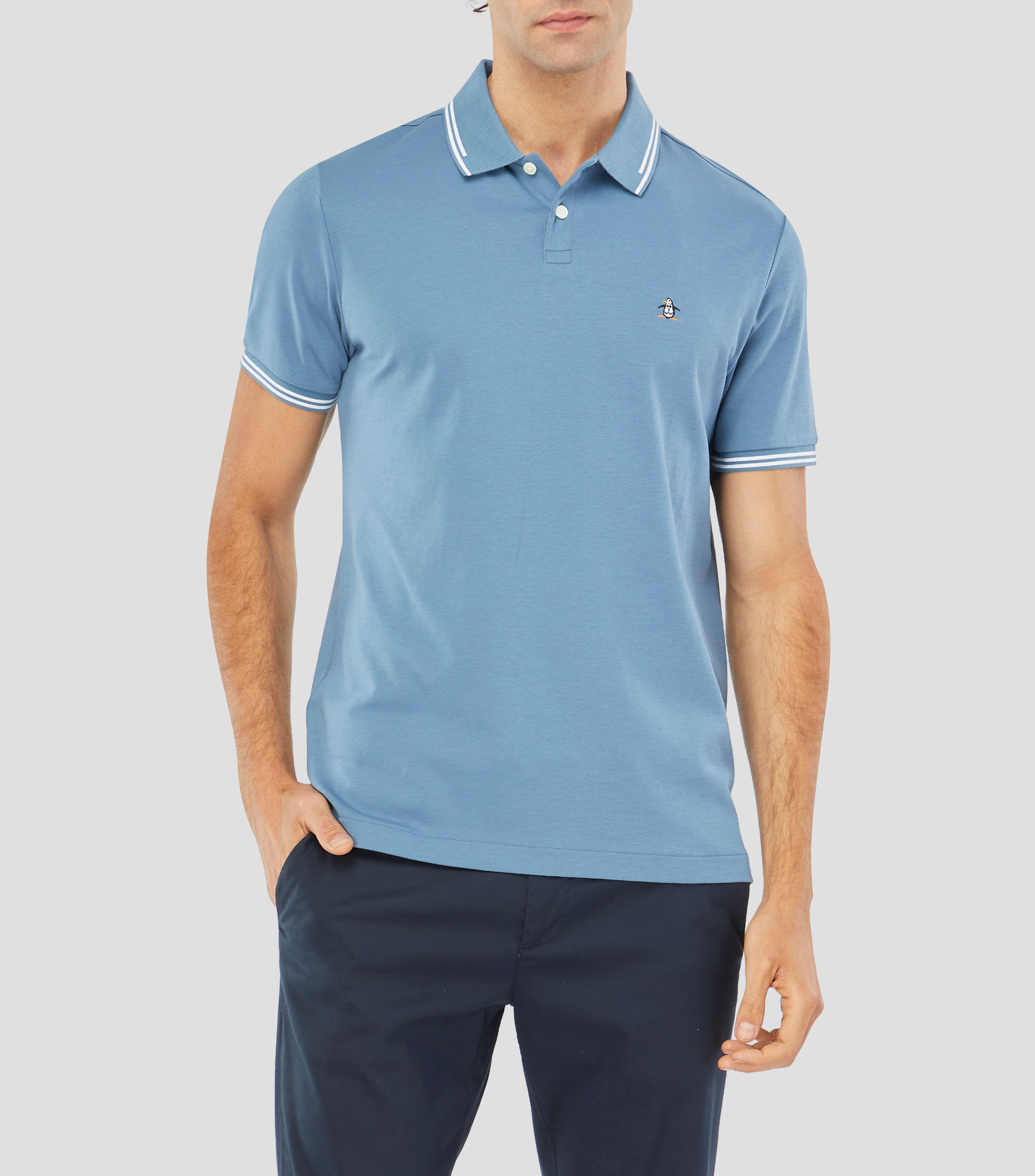 Playera tipo polo manga corta lisa Hombre